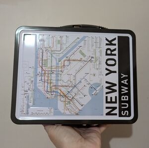 Aquarius New York Subway NW Metro Tin Lunch box Storage Box NWOT!